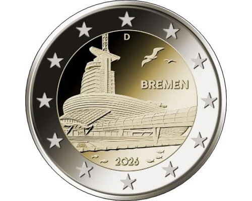 Германия 2026 - 2 евро "Бремен. Музей климатических зон", двор J