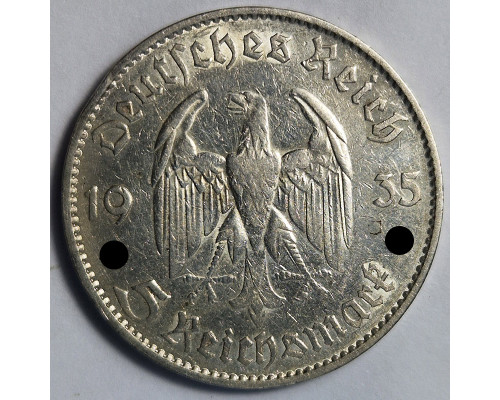 Германия 5 рейхсмарок 1935 год - Кирха, F