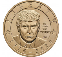 1 доллар 2026 - 250 лет независимости США. Дональд Трамп, D