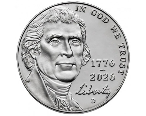 5 центов 2026 - 250 лет независимости США №4, D